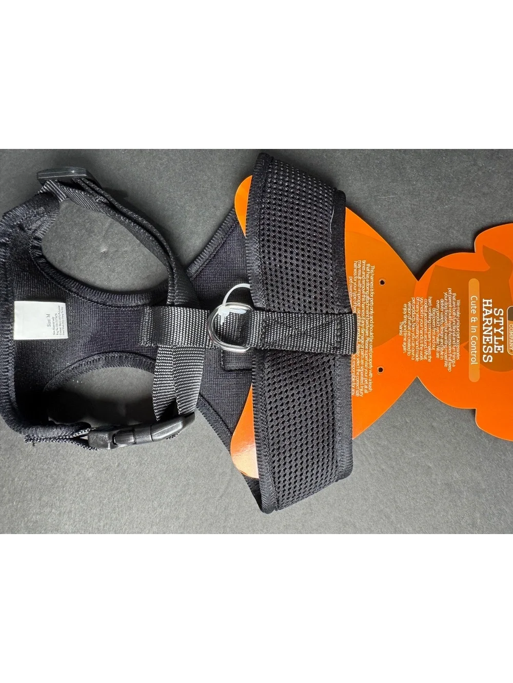 New Martiz Black Medium Pet Harness with Adjustable Buckle and D-Ring